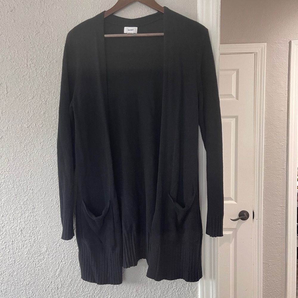 Old navy women’s Black Open Front Cardigan knit Sweater S